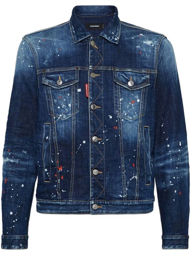 D2 paint-splattered denim jacket - DSQUARED2 - BALAAN 1