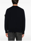 Round Neck Wappen Organic Knit Top Navy - STONE ISLAND - BALAAN 5