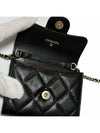 Classic Chain Mini Bag Grained Shiny Calfskin Gold Metal Black - CHANEL - BALAAN 5