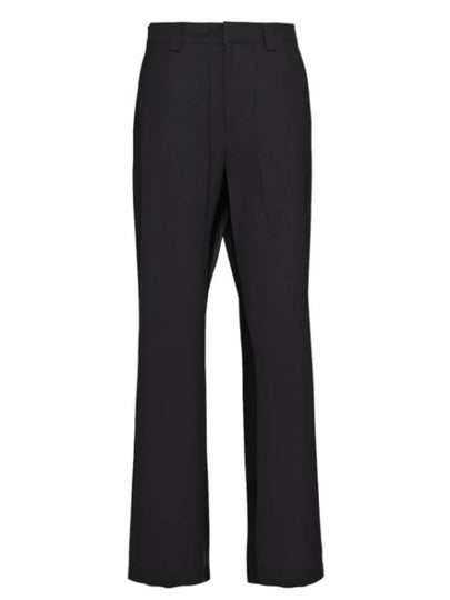 Triangle Logo Wool Straight Pants Black - PRADA - BALAAN 2