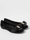 Padded Vara Bow Flat Black - SALVATORE FERRAGAMO - BALAAN 2