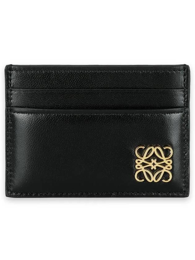 Puffer Anagram Plain Shiny Nappa Calfskin Card Wallet Black - LOEWE - BALAAN 2