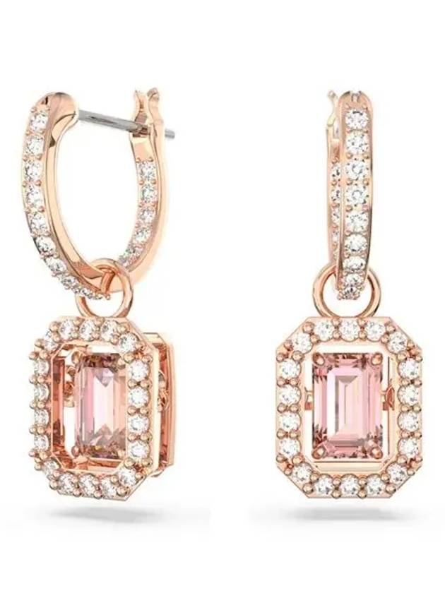 Una Octagon Drop Earrings Rose Gold Pink - SWAROVSKI - BALAAN 2