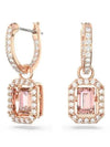 Una Octagon Drop Earrings Rose Gold Pink - SWAROVSKI - BALAAN 3