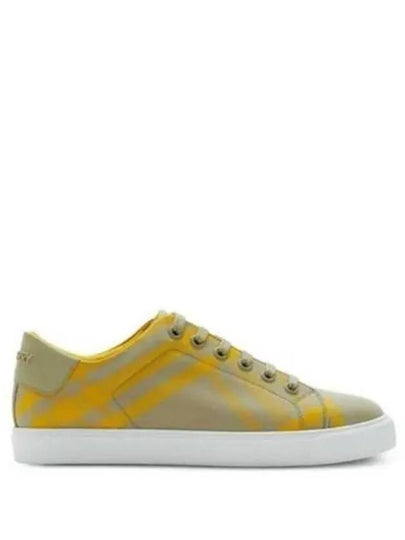 Check Cotton Low Top Sneakers Yellow - BURBERRY - BALAAN 2