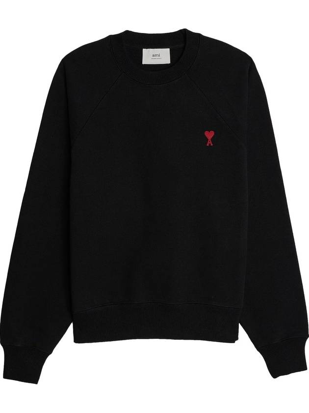 Small Heart Logo Sweatshirt Black - AMI - BALAAN 2