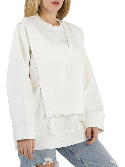 MM6 Ladies White Layered Boxy Sweatshirt, Size Small - MAISON MARGIELA - BALAAN 2