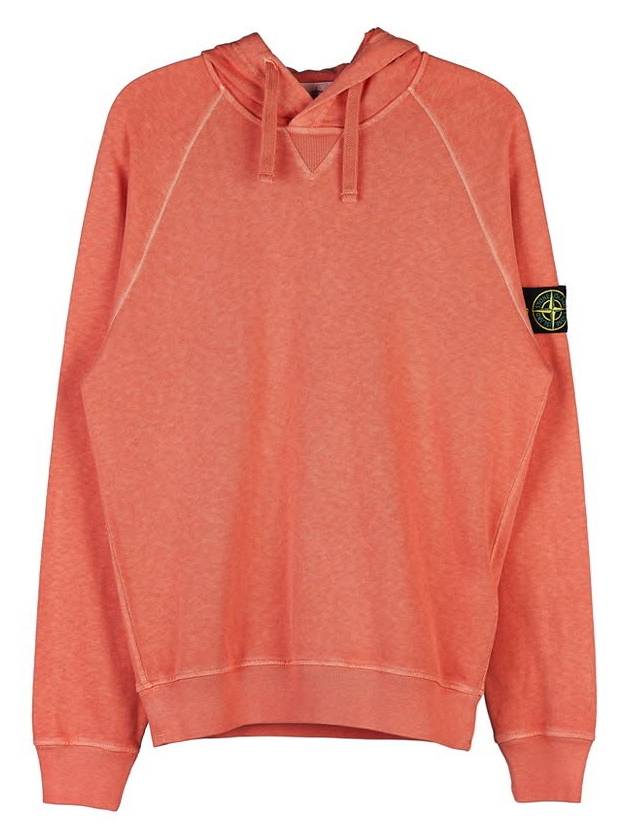 Malfile Fleece Garment Dyed Hoodie Orange - STONE ISLAND - BALAAN 2