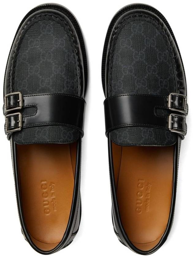 GG Buckle Leather Loafers Black - GUCCI - BALAAN 7