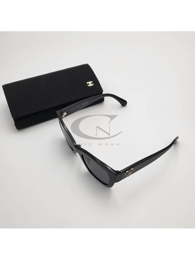 Eyewear Heart Logo Square Sunglasses Black - CHANEL - BALAAN 4