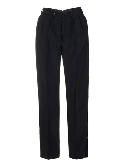 Men's Bag Logo Jet Wool High Straight Pants Black - MAISON MARGIELA - BALAAN 2