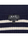 Striped Collar Cardigan Dark Navy - A.P.C. - BALAAN 9