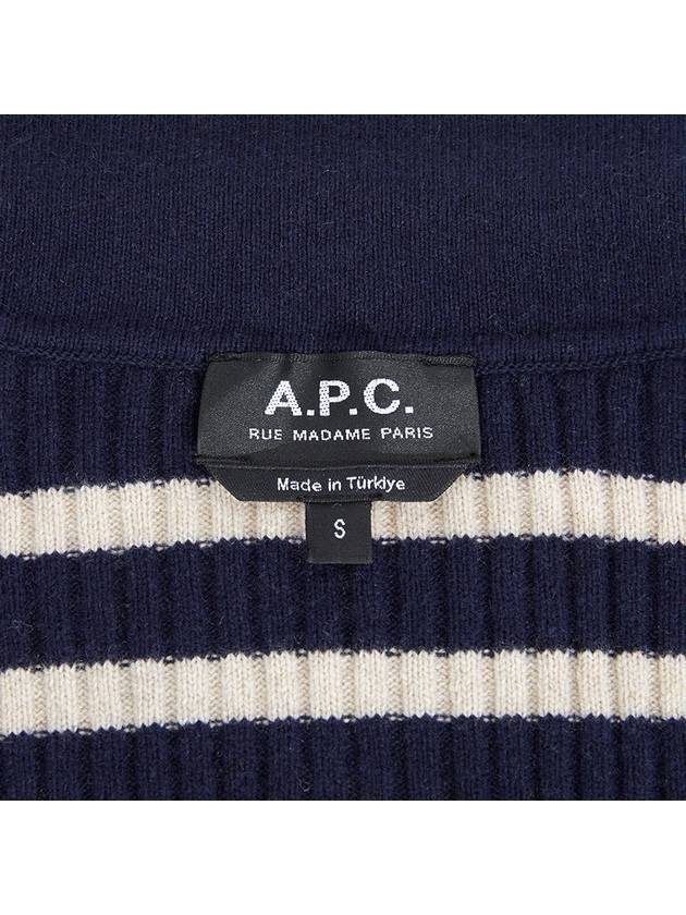 Striped Collar Cardigan Dark Navy - A.P.C. - BALAAN 9