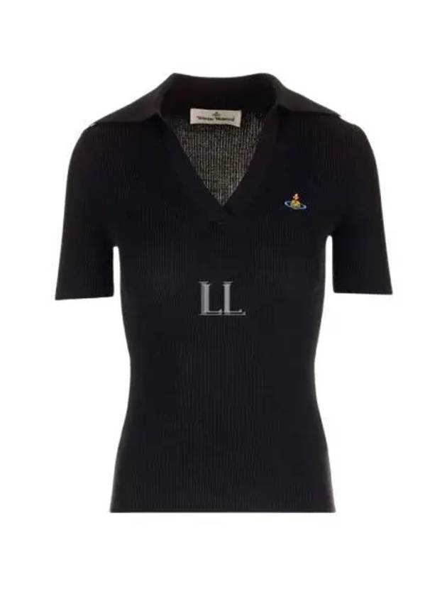 Marina Polo Knit Top Black - VIVIENNE WESTWOOD - BALAAN 2