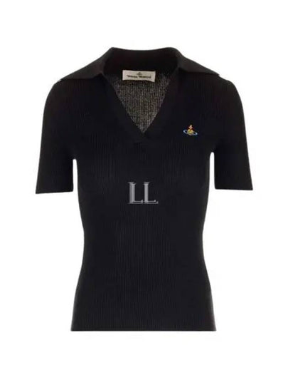 Marina Polo Knit Top Black - VIVIENNE WESTWOOD - BALAAN 2