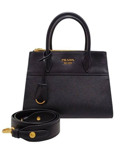 Women s 1BA116 Black Saffiano Paradigm Tote Bag Strap - PRADA - BALAAN 1