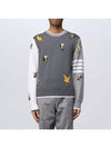 Diagonal Fun Mix Bird Bee Knit Top Grey - THOM BROWNE - BALAAN 2