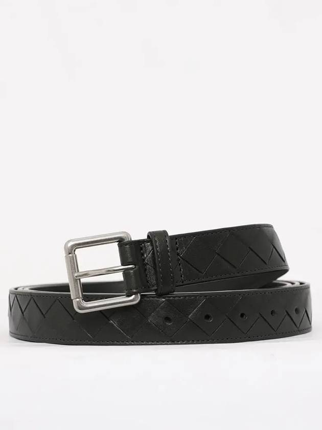 Extra Zipper Intrecciato Belt Dark Green - BOTTEGA VENETA - BALAAN.