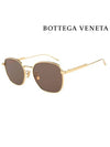 Eyewear Logo Temple Square Sunglasses Gold Brown - BOTTEGA VENETA - BALAAN 2