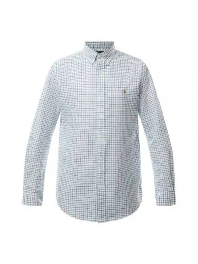 Grid pattern logo embroidery shirt 710922273002 - POLO RALPH LAUREN - BALAAN 2