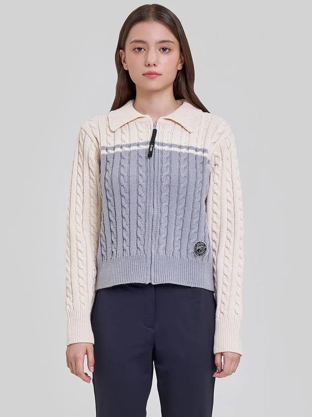 Cable color combination knit cardigan MK3AD306 - P_LABEL - BALAAN 11