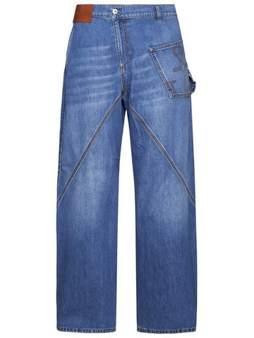 Men's Twist Work Cotton Jeans Blue - JW ANDERSON - BALAAN 1