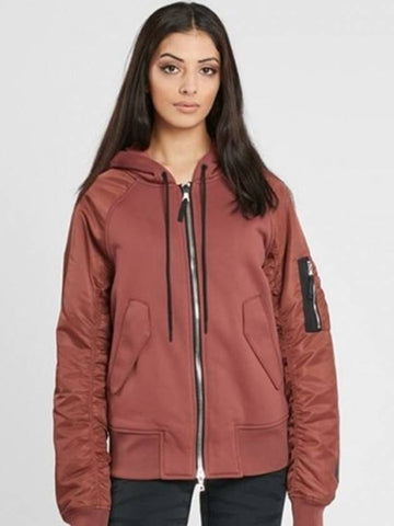 01923836236Wrap WomenSpecial PremiumMixed Fabric Bomber JacketRed Sepia - NIKE - BALAAN 1