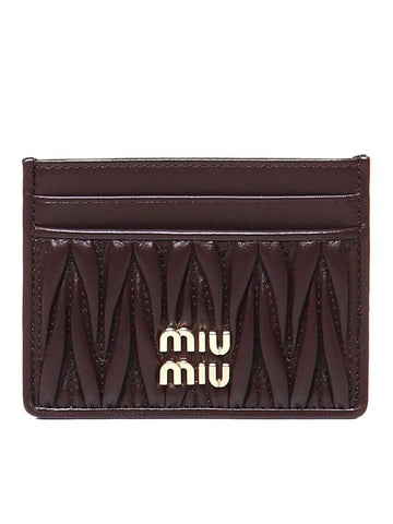 Matelassé leather card holder - MIU MIU - BALAAN 1