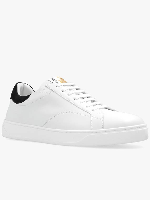 DDB0 Logo Leather Low Top Sneakers White Black - LANVIN - BALAAN 5