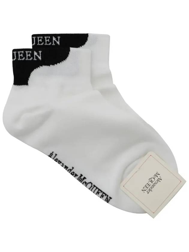 Women's Black Logo Tab Socks White - ALEXANDER MCQUEEN - BALAAN 3