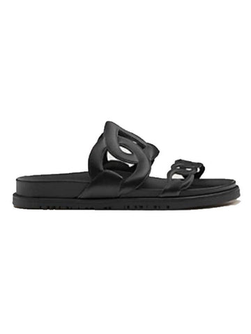 Extra Suede Sandals Noir - HERMES - BALAAN 1