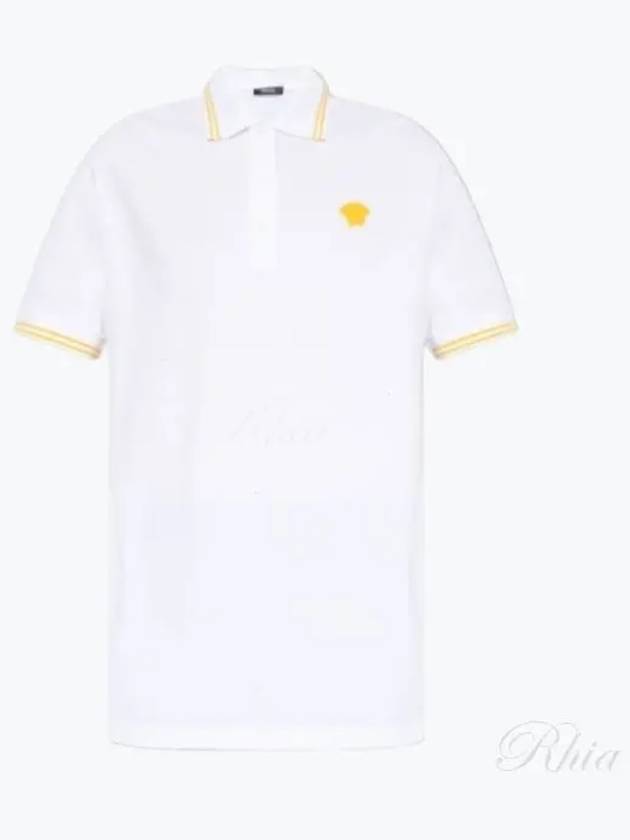 Medusa Head Embroidery Cotton Polo Shirt White - VERSACE - BALAAN 2