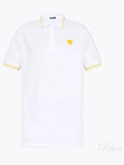 Medusa Head Embroidery Cotton Polo Shirt White - VERSACE - BALAAN 2