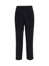 Drawstring Pleated Tapered Straight Pants Navy - BRUNELLO CUCINELLI - BALAAN 2