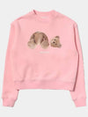 Kids Kill the Bear Crew Neck Sweatshirt Pink Brown PGBA002F21FLE001 3060 - PALM ANGELS - BALAAN 1