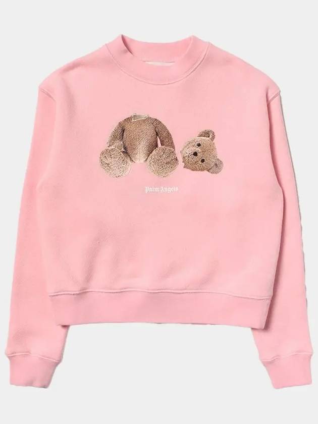 Kids Kill the Bear Crew Neck Sweatshirt Pink Brown PGBA002F21FLE001 3060 - PALM ANGELS - BALAAN 3