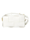 Intrecciato Cassette Leather Mini Cross Bag Taupe White - BOTTEGA VENETA - BALAAN 1