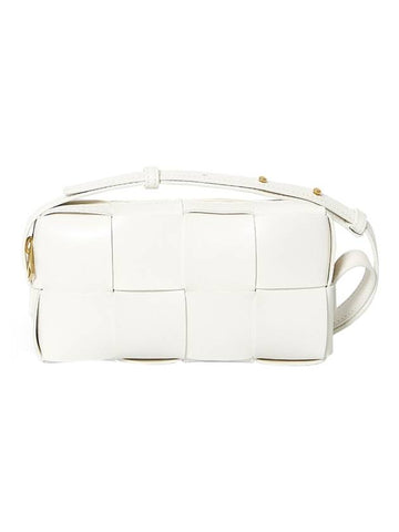 Intrecciato Cassette Leather Mini Cross Bag Taupe White - BOTTEGA VENETA - BALAAN 1