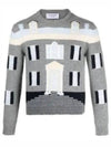 House Intarsia Knit Wool Sweater MKA520AY1029 - THOM BROWNE - BALAAN 2