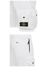 Men's Waffen Patch Cotton Fleece Bermuda Shorts White - STONE ISLAND - BALAAN 6