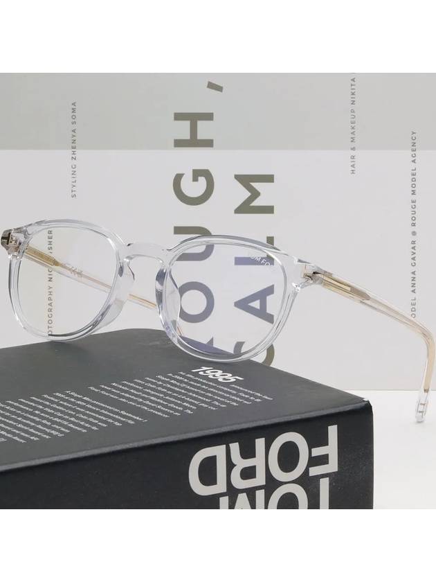 Blue light blocking glasses frame TF5795KB 026 Transparent horn rim fashion eye protection - TOM FORD - BALAAN 2