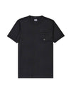 Pocket Logo Cotton  Short Sleeve T-Shirt Black - CP COMPANY - BALAAN 9