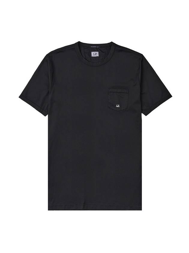 Pocket Logo Cotton  Short Sleeve T-Shirt Black - CP COMPANY - BALAAN 11