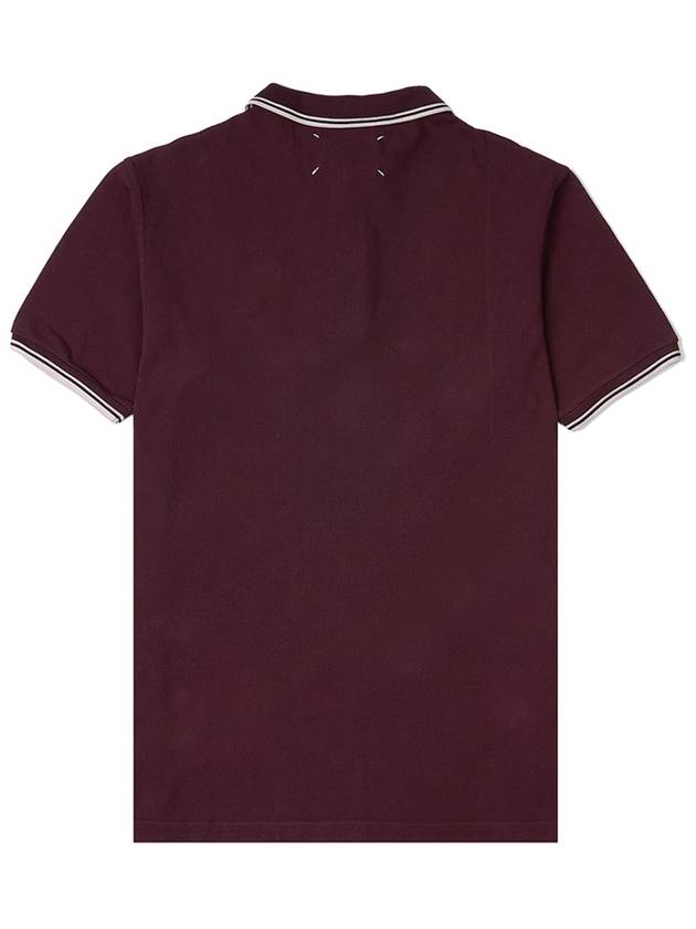 Men's Embroidered Logo Polo Shirt Bordeaux - MAISON MARGIELA - BALAAN 3