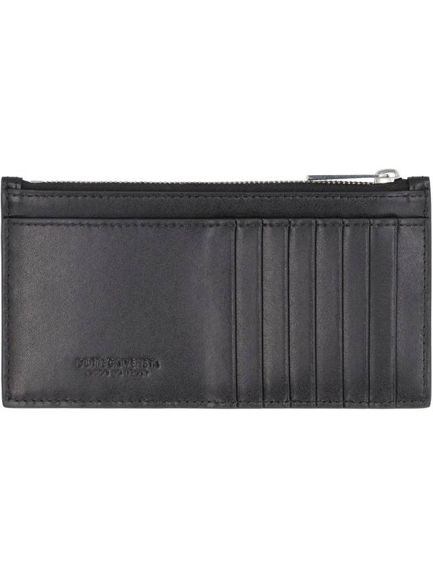 Intrecciato Zipper Leather Card Wallet Black - BOTTEGA VENETA - BALAAN 4