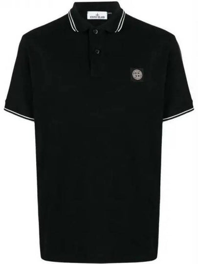 Stretch Cotton Pique Short Sleeve Polo Shirt Grey - STONE ISLAND - BALAAN 2