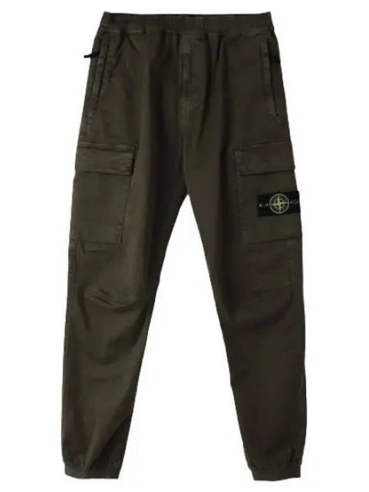 Old Effect Stretch Broken Twill Cotton Cargo Pants Regular Tapered Fit Men s - STONE ISLAND - BALAAN 1