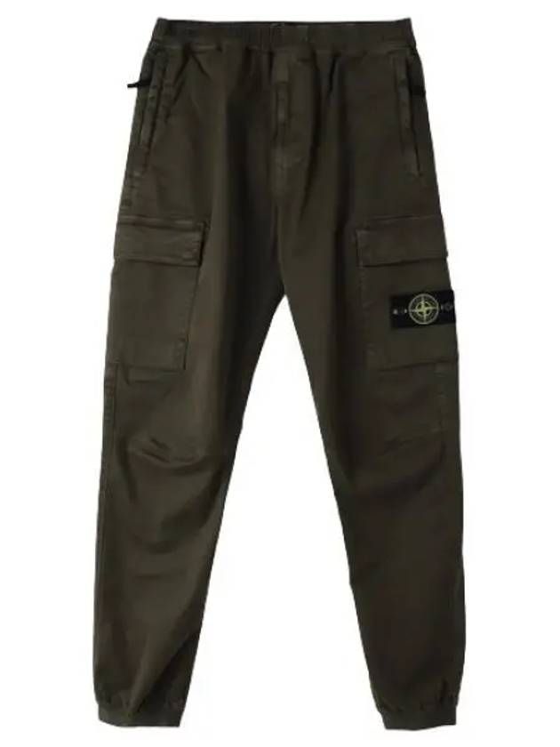 Old Effect Stretch Broken Twill Cotton Cargo Pants Regular Tapered Fit - STONE ISLAND - BALAAN 1