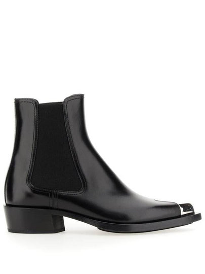 Metal Toe Cap Middle Boots Black - ALEXANDER MCQUEEN - BALAAN 2