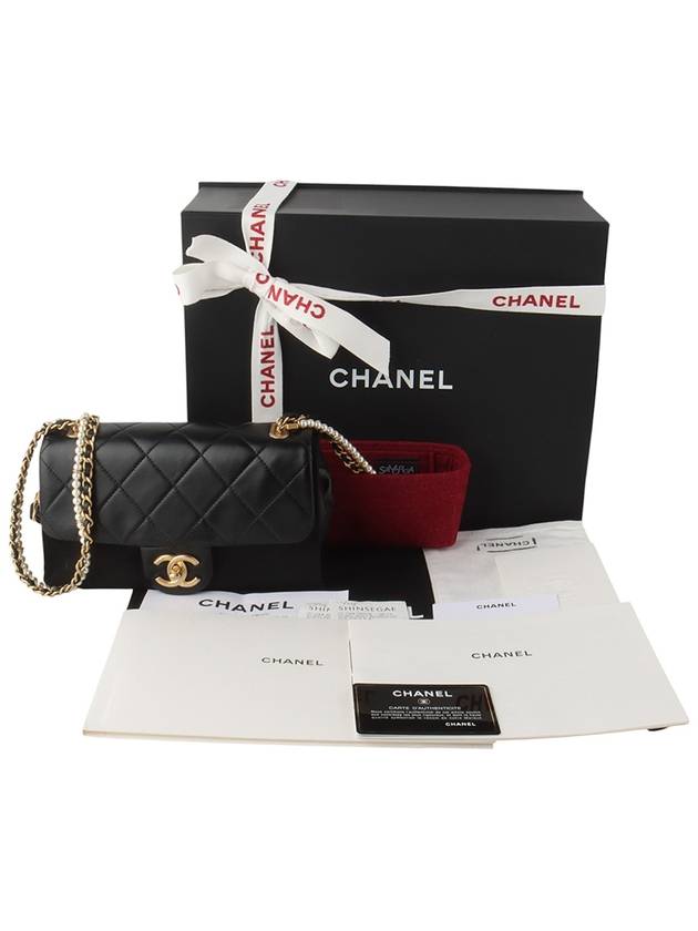 AS2210 Classic Pearl Calfskin Chain Mini Flap Bag 34234Y - CHANEL - BALAAN 8